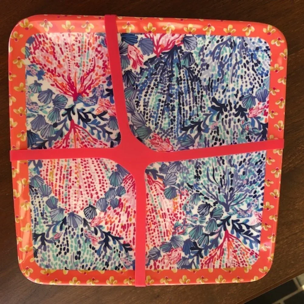 LILLY PULITZER Resort Sway with Me Melamine Dinner Plates (4) NIB